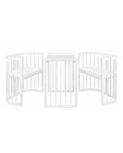 Waldin Baby Collection Bed Crib  7 in 1 Art.297432 White Multifunctional wooden 7-in-1 transforming crib