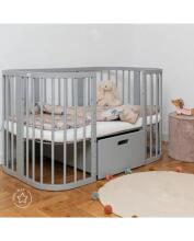 Waldin Baby Collection Bed Crib  7 in 1 Art.297433 Grey Multifunctional wooden 7-in-1 transforming crib