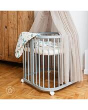 Waldin Baby Collection Bed Crib  7 in 1 Art.297433 Grey Multifunctional wooden 7-in-1 transforming crib