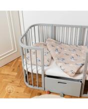 Waldin Baby Collection Bed Crib  7 in 1 Art.297433 Grey Multifunctional wooden 7-in-1 transforming crib