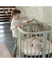 Waldin Baby Collection Bed Crib  7 in 1 Art.297434 Olive Multifunctional wooden 7-in-1 transforming crib