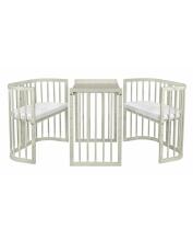 Waldin Baby Collection Bed Crib  7 in 1 Art.297434 Olive Multifunctional wooden 7-in-1 transforming crib