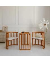 Waldin Oval Baby Collection Bed Crib  7 in 1 Art.297435 Vintage Multifunctional wooden 7-in-1 transforming crib