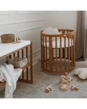 Waldin Oval Baby Collection Bed Crib  7 in 1 Art.297435 Vintage Multifunctional wooden 7-in-1 transforming crib