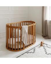 Waldin Oval Baby Collection Bed Crib  7 in 1 Art.297435 Vintage Multifunctional wooden 7-in-1 transforming crib