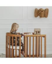 Waldin Oval Baby Collection Bed Crib  7 in 1 Art.297435 Vintage Multifunctional wooden 7-in-1 transforming crib