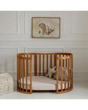 Waldin Oval Baby Collection Bed Crib  7 in 1 Art.297435 Vintage Multifunctional wooden 7-in-1 transforming crib