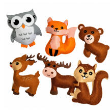 Creative Kit Stuffed Animals for Sewing Felt DIY Forest Animals 6 pcs.