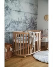 Waldin Oval Baby Collection Bed Crib  7 in 1 Art.297542 Natural Wood  Daugiafunkcinė medinė transformuojama lovelė 7 viename
