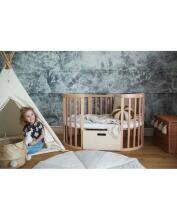 Waldin Oval Baby Collection Bed Crib  7 in 1 Art.297542 Natural Wood  Daugiafunkcinė medinė transformuojama lovelė 7 viename