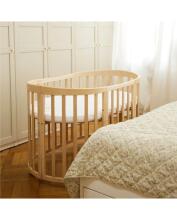 Waldin Oval Baby Collection Bed Crib  7 in 1 Art.297542 Natural Wood  Daugiafunkcinė medinė transformuojama lovelė 7 viename