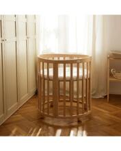 Waldin Oval Baby Collection Bed Crib  7 in 1 Art.297542 Natural Wood  Daugiafunkcinė medinė transformuojama lovelė 7 viename