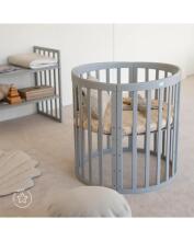 Waldin Oval Baby Collection Bed Crib  7 in 1 Art.297543 Grey Multifunctional wooden 7-in-1 transforming crib