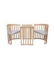 Waldin Oval Baby Collection Bed Crib  7 in 1 Art.297543 Grey Multifunctional wooden 7-in-1 transforming crib