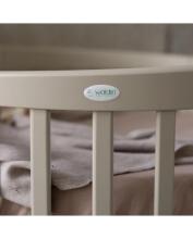 Waldin Oval Baby Collection Bed Crib  7 in 1 Art.297544 Olive Multifunctional wooden 7-in-1 transforming crib