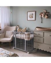 Waldin  Bed Crib  5 in 1 Art.297545 Grey Multifunctional wooden 5-in-1 transforming crib