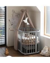 Waldin  Bed Crib  5 in 1 Art.297545 Grey Multifunctional wooden 5-in-1 transforming crib