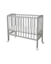 Waldin  Bedside Crib 2in1 Art.297551 Grey Wooden 2-in-1 crib/cradle on wheels with a mattress