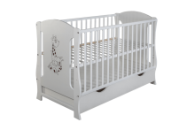 Elf Bed Meadow Drawer Art.298056 White\Pine Wooden baby crib with a storage drawer (120x60 cm)