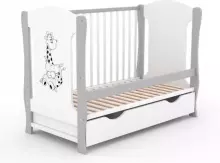 Elf Bed Zephyr Drawer Art.298058 White Wooden baby crib with a storage drawer (120x60 cm)