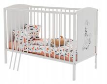 Elf Bed Bloom Drawer Art.298073 White/Grey  Wooden baby crib with a storage drawer (120x60 cm)