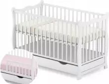 Elf Bed Juniper Drawer Art.298077 White Wooden baby crib with a storage drawer (120x60 cm)