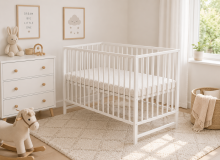 Elf Bed Сlassic Drawer Art.298084 White Wooden baby crib with a storage drawer (120x60 cm)