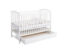 Elf Bed Pebble Drawer Art.298092 Black Wooden baby crib with a storage drawer (120x60 cm)