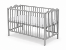 Elf Bed Petal Drawer Art.298138 Grey  Wooden baby crib with a storage drawer (120x60 cm)