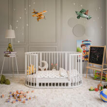 Elf Bed Crib Ovi  3 in 1 Art.298146 White Multifunctional wooden 3-in-1 transforming crib