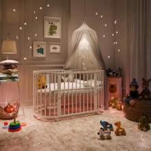 Elf Bed Crib Ovi  3 in 1 Art.298150 Nut   Daugiafunkcinė medinė transformuojama lovelė 3 viename