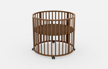 Elf Bed Crib Roundy  Art.298158 Black Stilinga apvali medinė lovelė