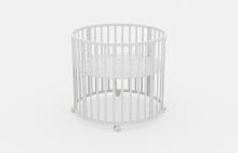 Elf Bed Crib Roundy  Art.298158 Black Stilinga apvali medinė lovelė