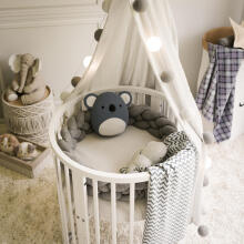 Elf Bed Crib Roundy  Art.298160 Cashmere Stilinga apvali medinė lovelė