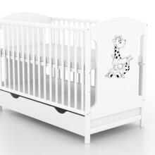 Elf Bed Meadow Drawer Art.298163 White/Grey Wooden baby crib with a storage drawer (120x60 cm)