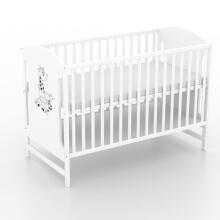 Elf Bed Meadow Drawer Art.298163 White/Grey Wooden baby crib with a storage drawer (120x60 cm)