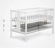 Elf Bed Meadow Art.298168 White/Grey  Medinė kūdikio lovelė  (120x60 cm)