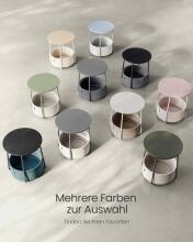 ModernHome Vasagle Lilea Collection Art.298330 Round coffee table with storage and bedside table