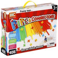 Construction Straws Set Springos KG0032, 408 pcs, Colorful Tubes and Connectors