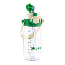 A0724 SCHOOL WATER BOTTLE WITH STRAW 480ML GREEN