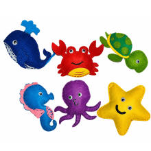 Creative Kit Stuffed Animals for Sewing Felt DIY Sea Animals 6 pcs.