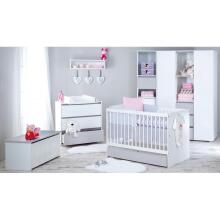 Klups Dalia Set Art.299154 White  Детская деревянная кроватка 120x60см без ящика+ кокосовый матрас 120x60x8см