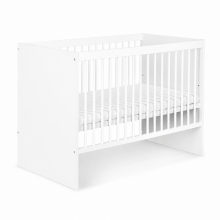 Klups Dalia Set Art.299154 White  Детская деревянная кроватка 120x60см без ящика+ кокосовый матрас 120x60x8см