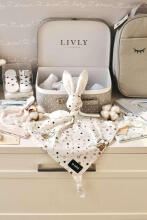 La Bebe™ Sleep Comforter Gift Set Art.299202 Black Bunnies Soft security blanket + Pacifier holder