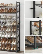 Metal Shoe Storage Art.299214 Black Batų lentyna,  metalinė spintelė su lentynomis,