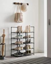Metal Shoe Storage Art.299215 Black Batų lentyna,  metalinė spintelė su lentynomis, 33 x 33 x 173 cm