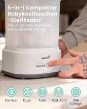Grownsy Steriliser for Baby Bottles with Dryer Function 5-in-1 Art.299683 Steriliser for Baby Items, Baby Bottles & Breast Pump Accessories