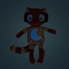Soft toy with fabric book - Elvis the lemur (glow-in-the-dark)
