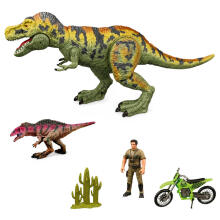 Set Dinosaur T-Rex Movable Hunter Motor Figures Accessories Sounds