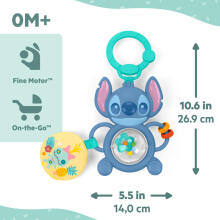 BRIGHT STARTS 17472-6 Sensory Toy Clip with Stitch Tummy Tum